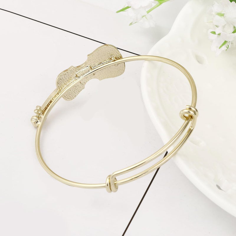SENFAI Preppy Bracelets Music Lover Violin Stretch Bangle Bracelet Jewelry Gifts - Image 2